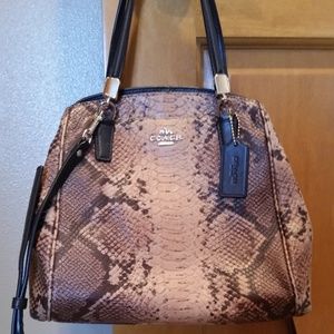 Coach Minetta Reptile Print Leather Bag